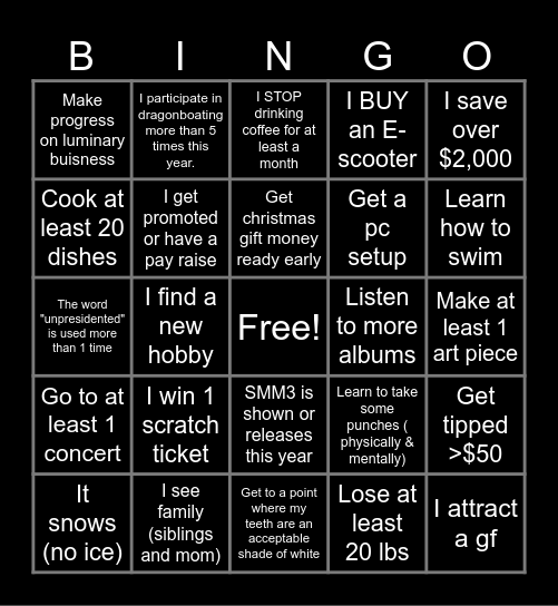 2026 bingo Card