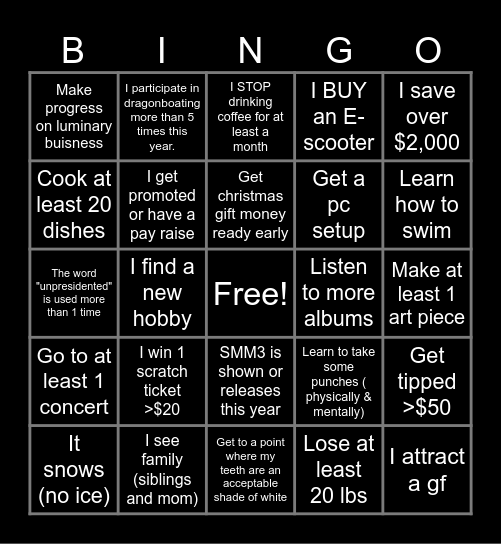 2026 bingo Card