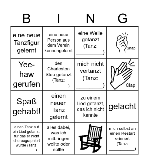 Heute habe ich.... Bingo Card
