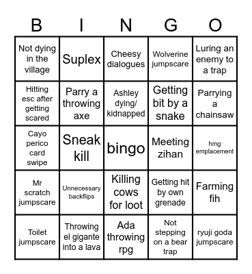 We have Leon at home Bingo Card