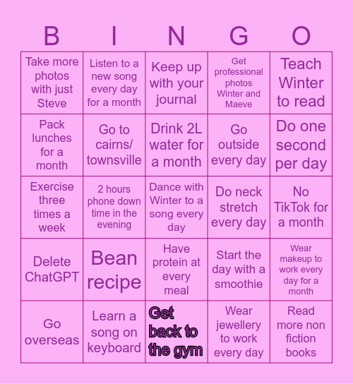 2026 bingo Card
