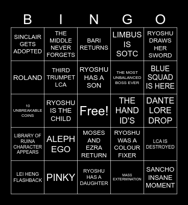 CANTO 9: "THE UNSEVERING" Bingo Card