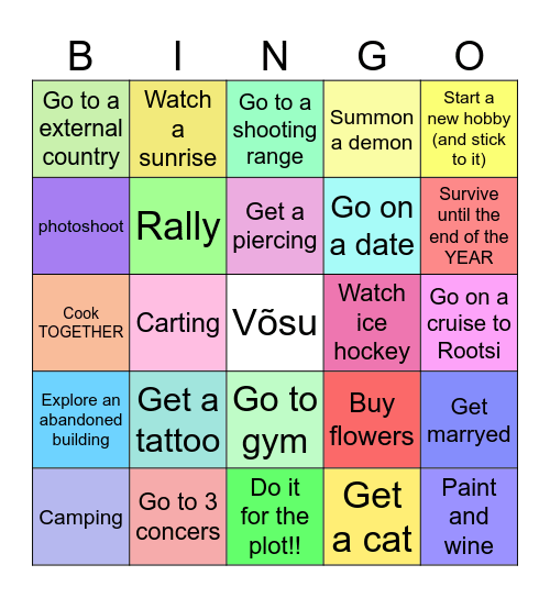 2026 Keiti, Nora, Grete ja Andreas Bingo Card