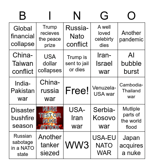 Apocoalypse Bingo Card