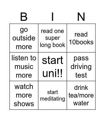 2026 bingo Card