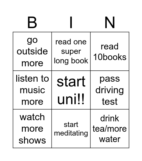 2026 bingo Card