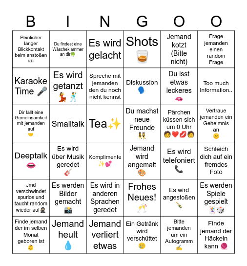 Silvester✨🥂 Bingo Card