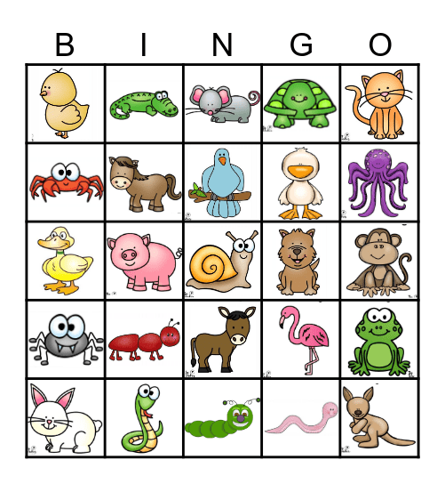 Animal Walks Bingo Card