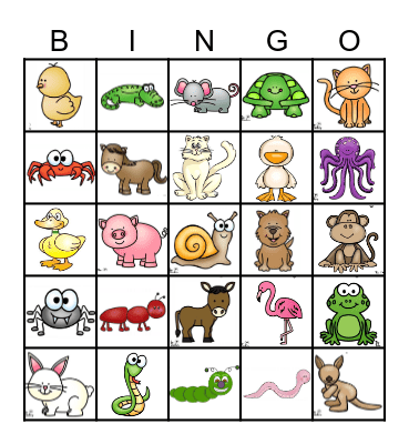 Animal Walks Bingo Card