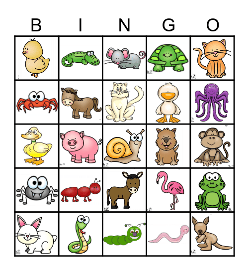 Animal Walks Bingo Card