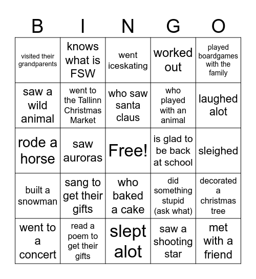 Find Someone Who Bingo Card