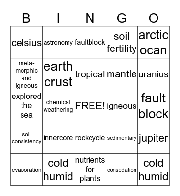 super bingo! Bingo Card