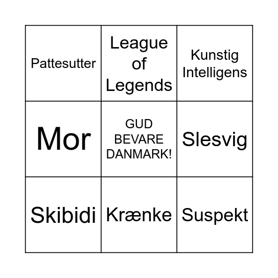 Nytårstalebingo Card