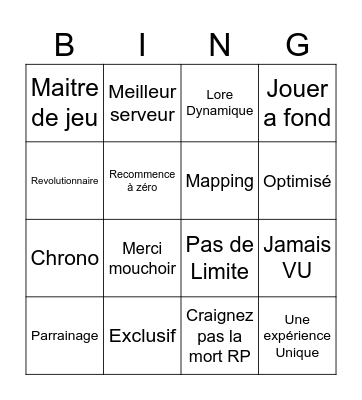 Live Day One Bingo Card