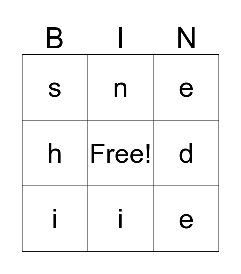 denise shi Bingo Card
