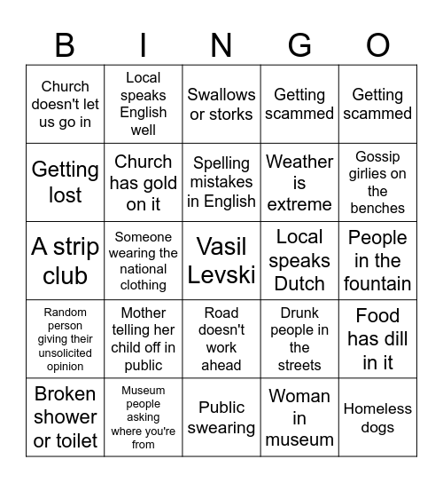B U L G A R I A N Bingo Card