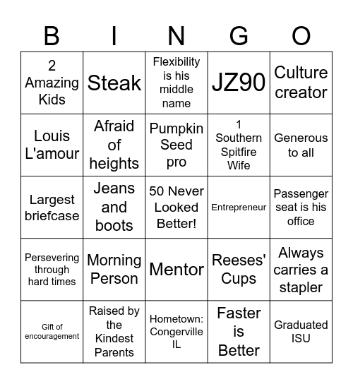 Birthday Bingo Card
