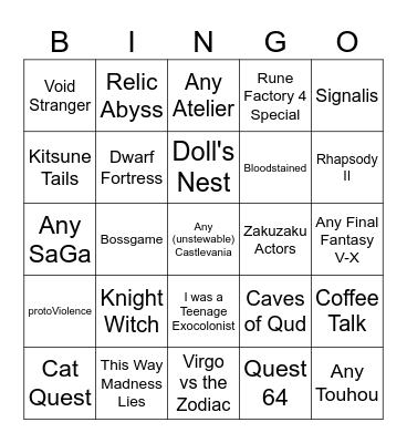 Backlog Bingo Card