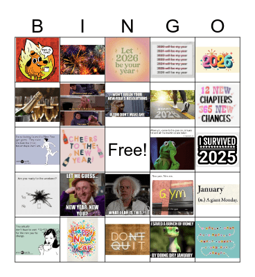 New Year Who Dis Bingo Card