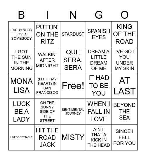 MUSIC BINGO 1 Bingo Card