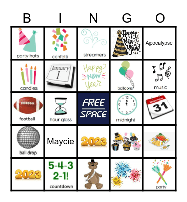 New Years BINGO Card