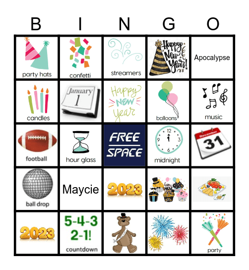 New Years BINGO Card