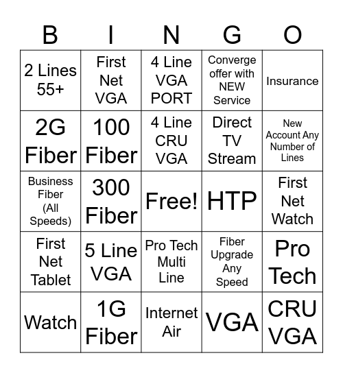 Daphne Bingo Card