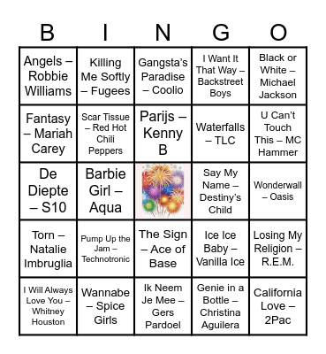 Muziek Bingo ronde 1 Bingo Card