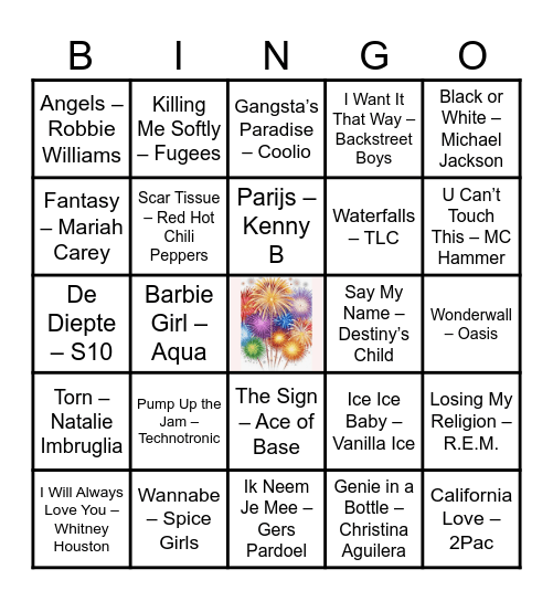 Muziek Bingo ronde 1 Bingo Card