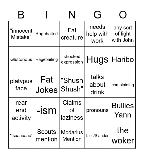Matthew Stockford Bingo Card