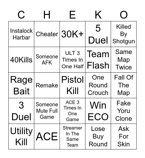 Bingo الغلابة Bingo Card