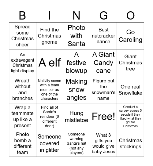 Christmas Bingo! Bingo Card