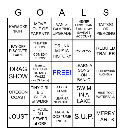 2026 Bingo Card