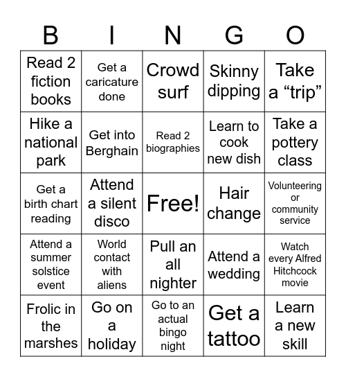 2026 Bingo Card