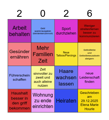 Bingo Karte 2026 Bingo Card