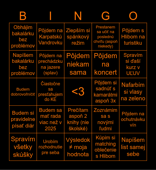 2026 Bingo Card