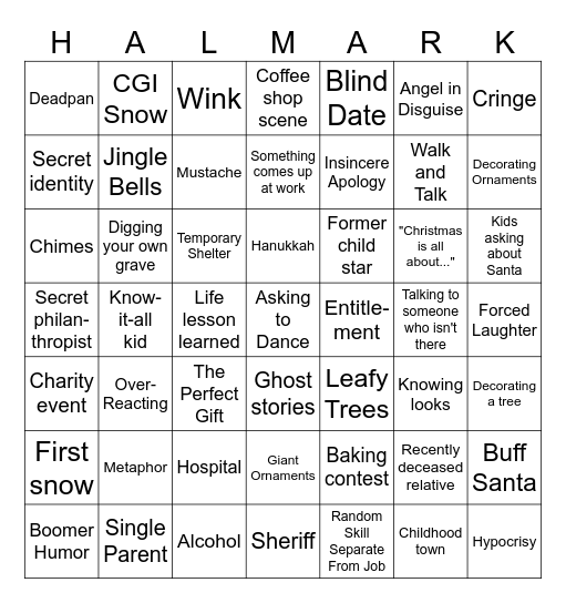 Hallmark Bingo Card