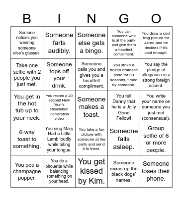 Happy New Year! Bingo Card