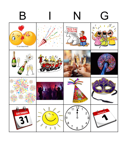 New Year's! Bingo Card