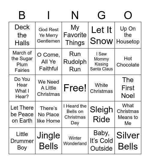 Christmas Bingo Card