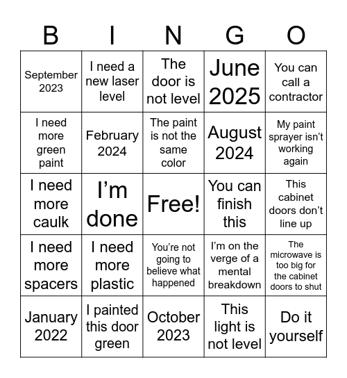 My husband is a ROCKSTAR Bingo Card