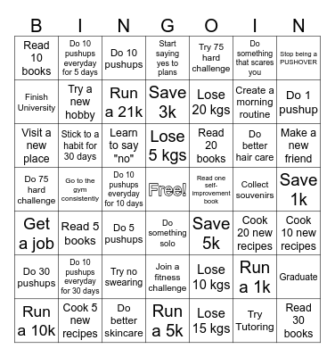 2026 Bingo Card Bingo Card