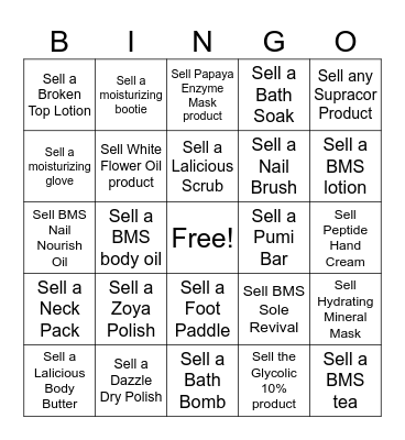 Nail Tech Bingo Card