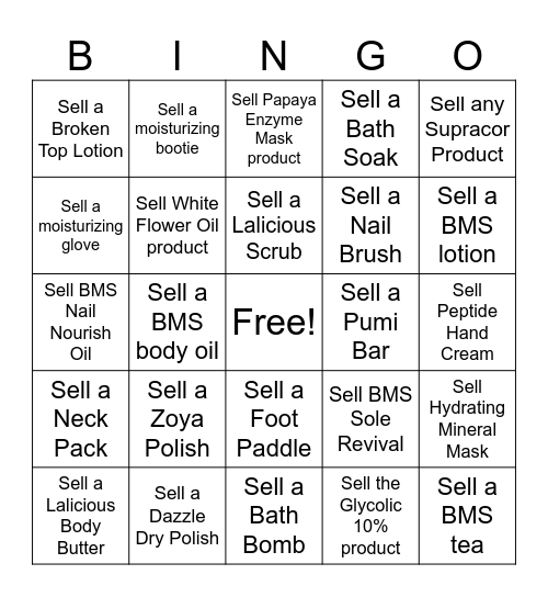 Nail Tech Bingo Card