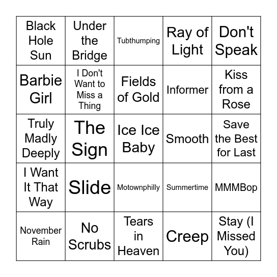 adam bingo Card