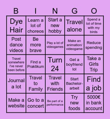 2026 Vision Board Bingo Card