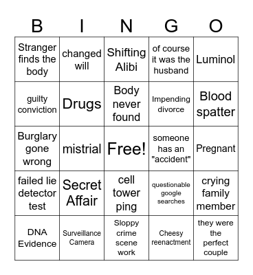 Snapped Bingo Card