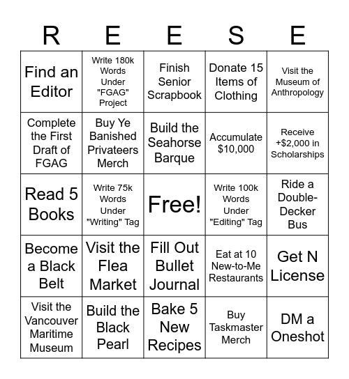 2026 Bingo Card