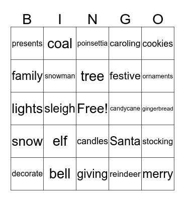 Christmas BINGO Card