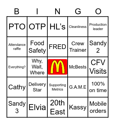 Stringham Organization Bingo Card